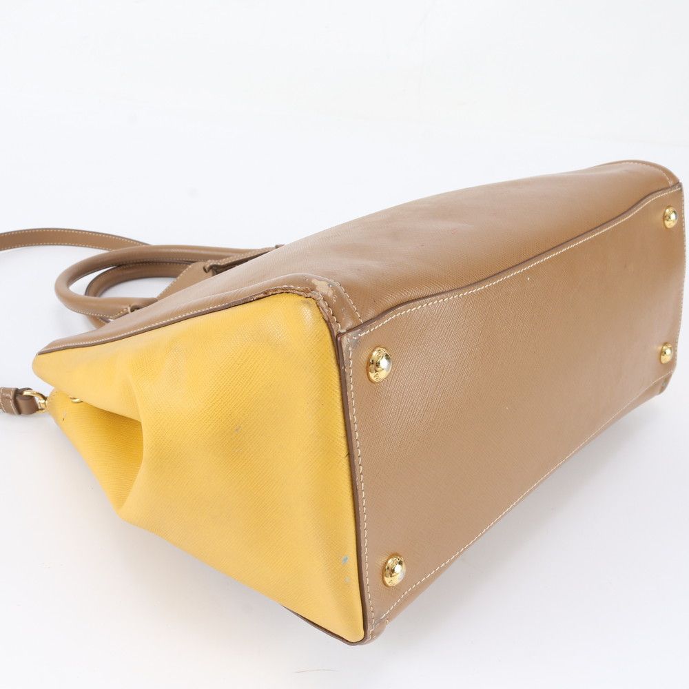 Prada Saffiano Leather Galet Rear 2-Way Shoulder Bag Crossbody Hand Tote — view 5