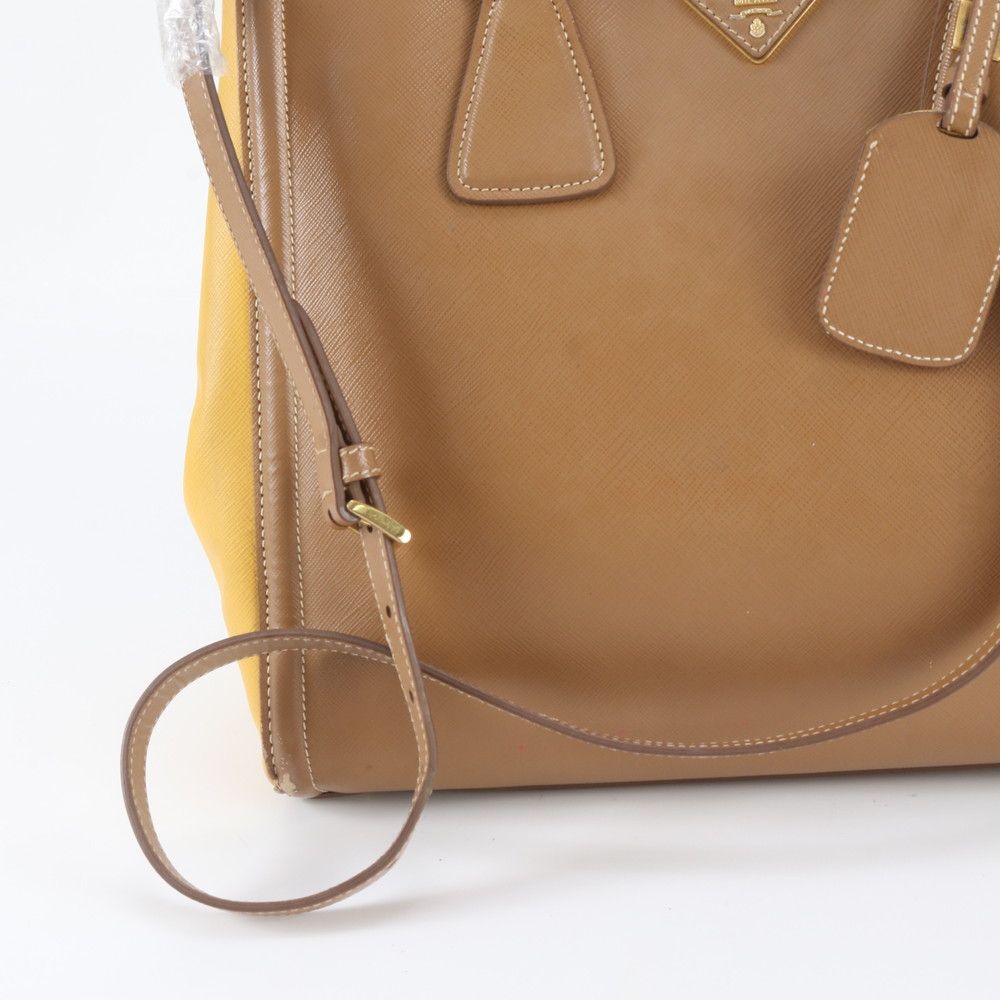Prada Saffiano Leather Galet Rear 2-Way Shoulder Bag Crossbody Hand Tote — view 2