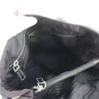 Prada White Tessuto Nylon Triangle Logo Leather Handbag Tote — view 7
