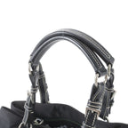 Prada White Tessuto Nylon Triangle Logo Leather Handbag Tote — view 2