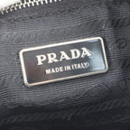 Prada White Tessuto Nylon Triangle Logo Leather Shoulder Bag — view 8
