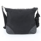 Prada White Tessuto Nylon Triangle Logo Leather Shoulder Bag — view 3