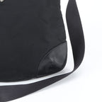 Prada White Tessuto Nylon Triangle Logo Leather Shoulder Bag — view 2