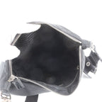 Prada White Tessuto Nylon Triangle Logo Leather Shoulder Bag — view 6