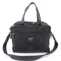 Prada White Tessuto Nylon Triangle Logo Leather 2-Way Shoulder Bag Crossbody