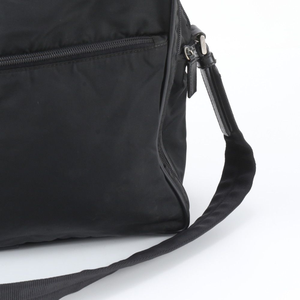 Prada White Tessuto Nylon Triangle Logo Leather 2-Way Shoulder Bag Crossbody — view 2