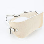 Prada White Triangle Logo Leather Handbag Tote — view 4