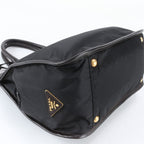 Prada White Tessuto Nylon Leather Tote Bag — view 4