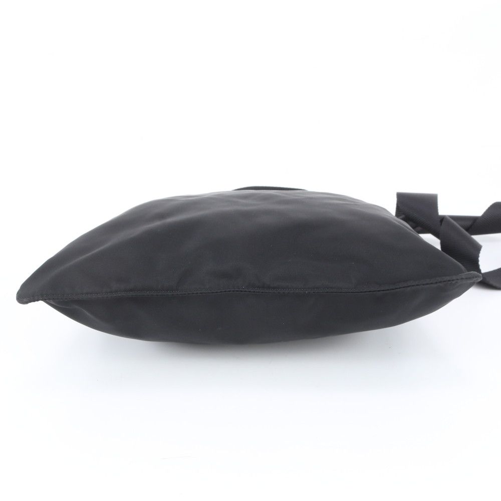 Prada Tessuto Nylon Triangle Logo Leather Shoulder Bag — view 5