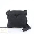 Prada Tessuto Nylon Triangle Logo Leather Shoulder Bag