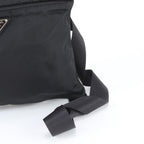 Prada Tessuto Nylon Triangle Logo Leather Shoulder Bag — view 2