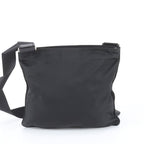 Prada Tessuto Nylon Triangle Logo Leather Shoulder Bag — view 3