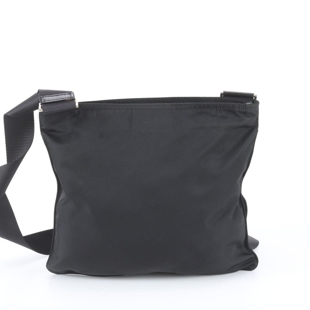 Prada Tessuto Nylon Triangle Logo Leather Shoulder Bag — view 3