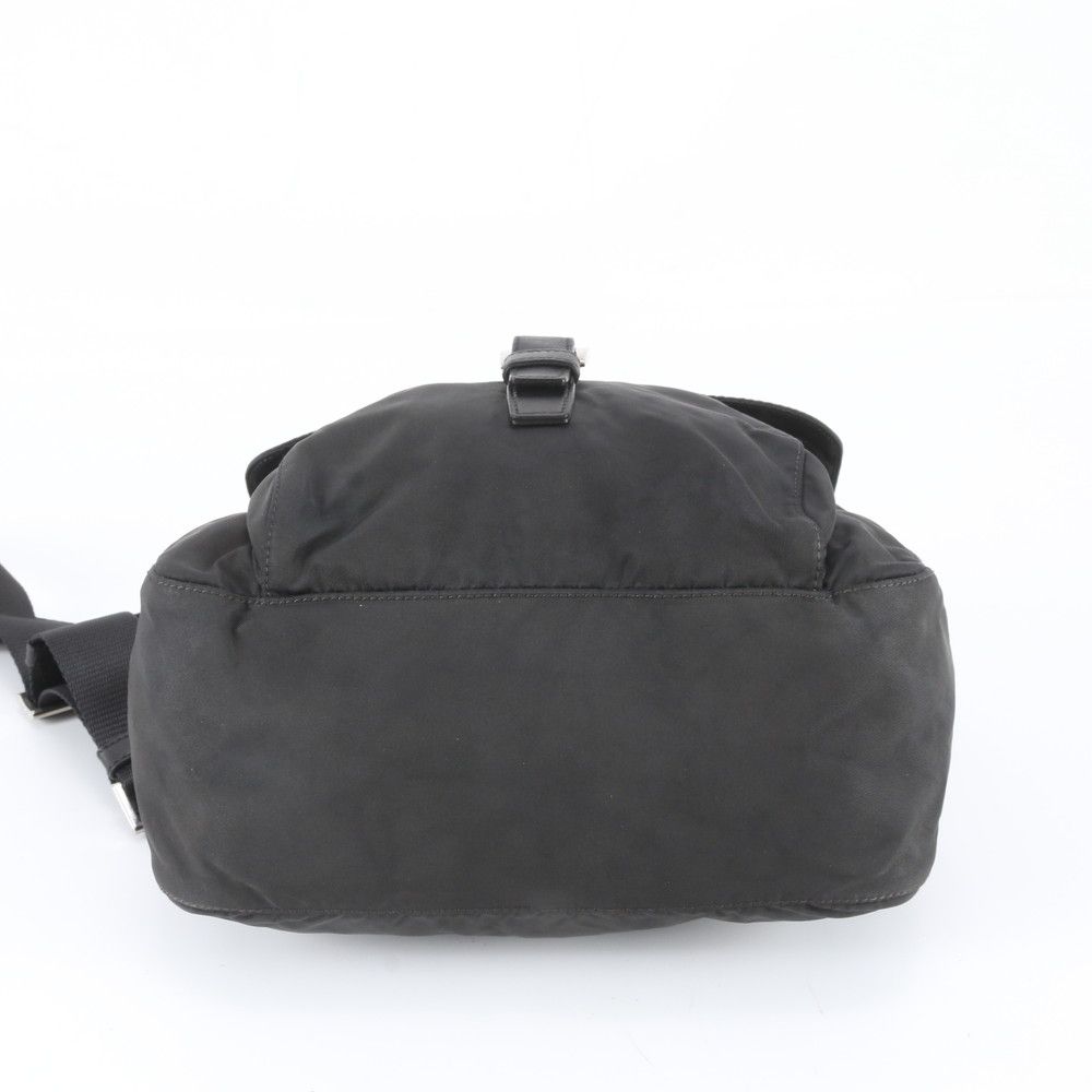 Prada Tessuto Nylon Triangle Logo Leather Shoulder Bag Crossbody Messenger — view 5