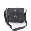 Prada Tessuto Nylon Triangle Logo Leather Shoulder Bag Crossbody Messenger