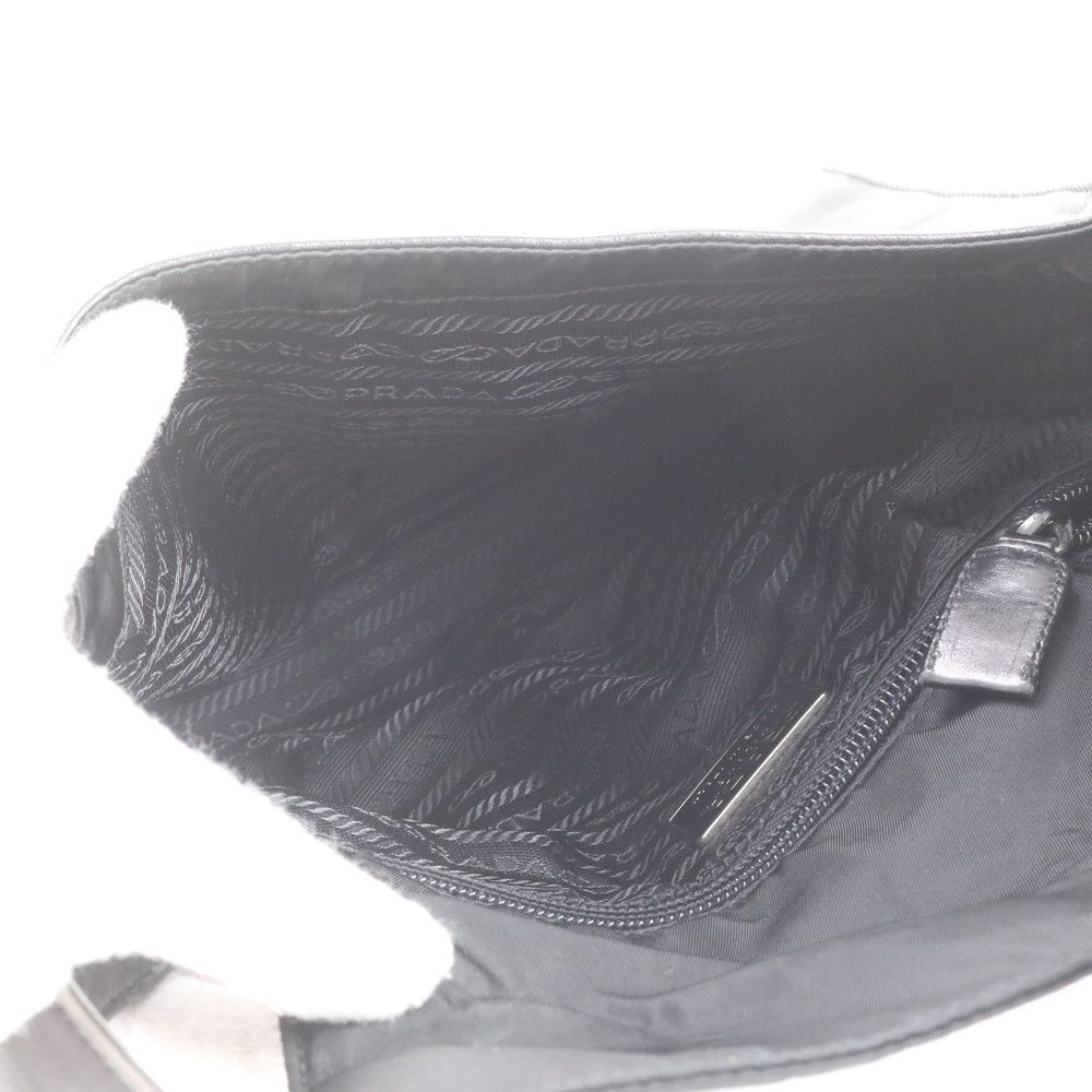 Prada White Tessuto Nylon Leather Shoulder Bag Tote — view 7