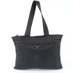 Prada White Tessuto Nylon Triangle Logo Tote Bag Shoulder Document