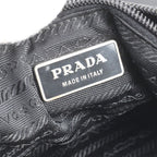 Prada White Tessuto Nylon Triangle Logo Leather Shoulder Bag Crossbody — view 7