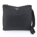 Prada White Tessuto Nylon Triangle Logo Leather Shoulder Bag Crossbody