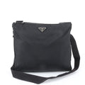 Prada White Tessuto Nylon Triangle Logo Leather Shoulder Bag Crossbody Business