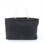 Prada White Tessuto Nylon Triangle Logo Tote Bag Shoulder — view 3