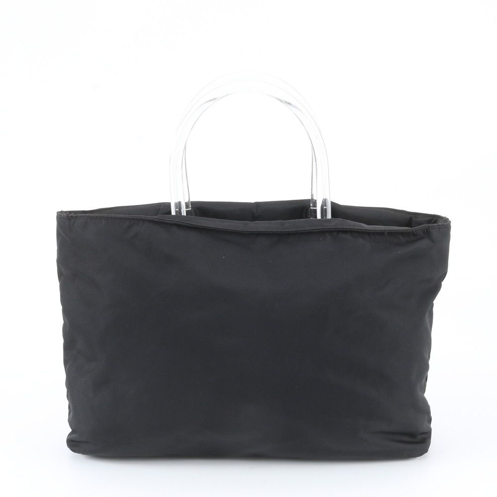 Prada White Tessuto Nylon Triangle Logo Tote Bag Shoulder — view 3