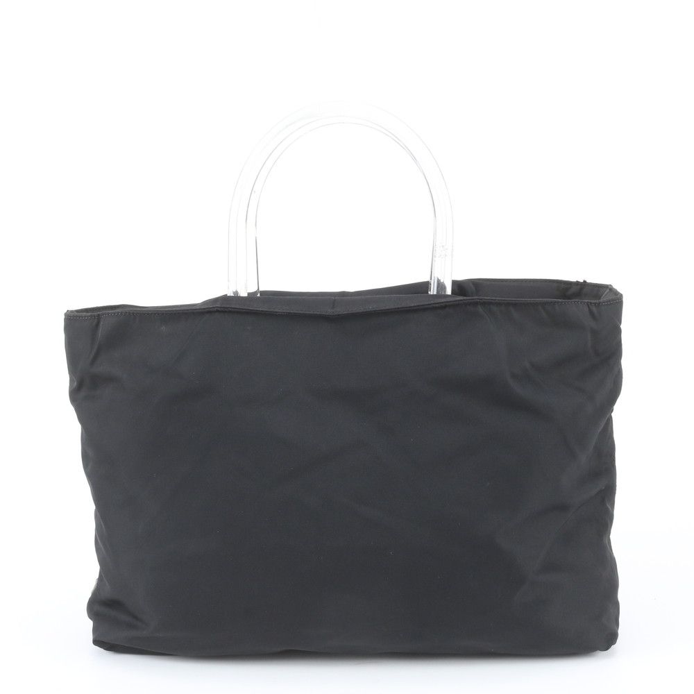 Prada White Tessuto Nylon Triangle Logo Tote Bag Shoulder
