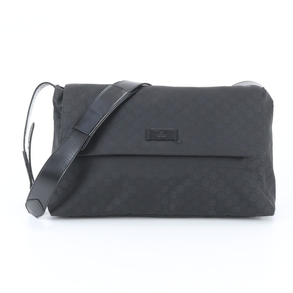 Gucci GG Nylon Leather Shoulder Bag Crossbody Messenger Business