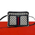 Gucci Vintage Sherry Line GG Logo Pattern Leather Shoulder Bag Crossbody Navy
