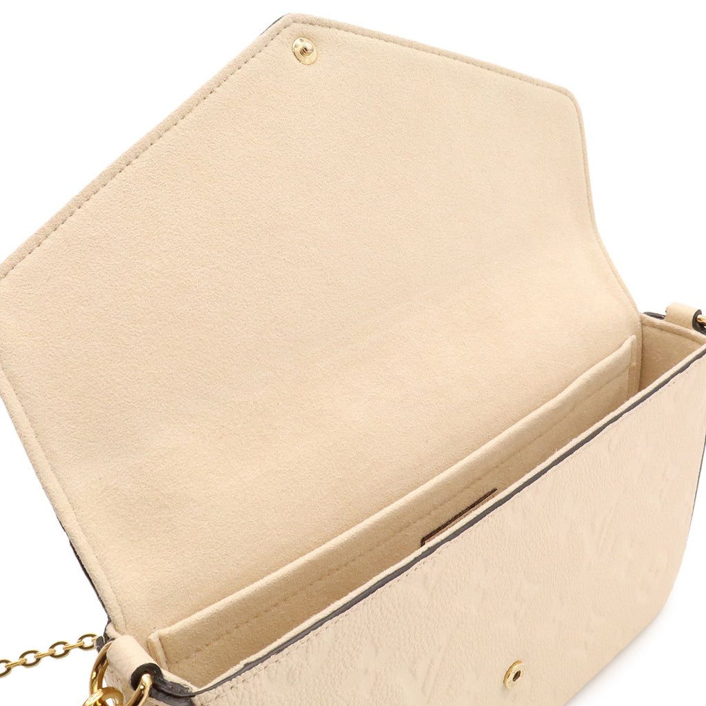 Louis Vuitton Monogram Empreinte Pochette Felicie Shoulder 2-Way Clutch Cream — view 6