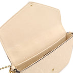 Louis Vuitton Monogram Empreinte Pochette Felicie Shoulder 2-Way Clutch Cream — view 6