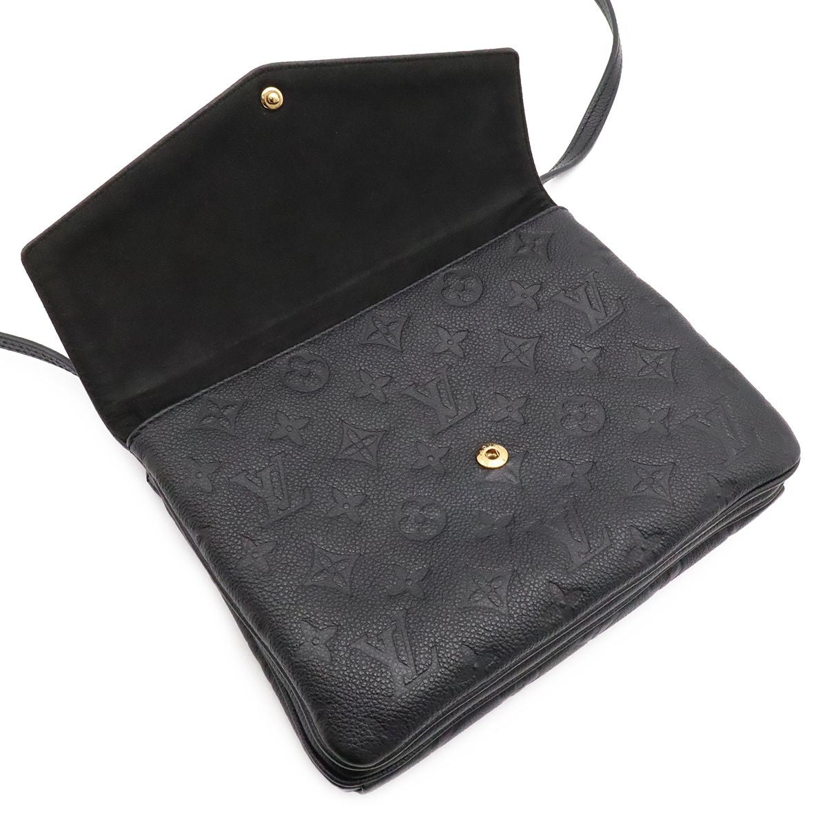 Louis Vuitton Monogram Empreinte Shoulder Bag Pochette Crossbody Noir Black Gold — view 7