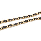 Chanel Quilted CC Logo Chain Shoulder Bag Pochette Lambskin Leather Black Gold — view 4