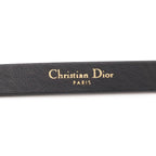 Dior Logo Rhinestone Narrow Belt Leather Black Gold 70 — view 8