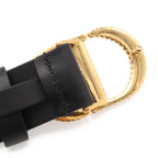Dior 30 Montaigne Logo Rhinestone Belt Leather Black Gold 70 — view 4