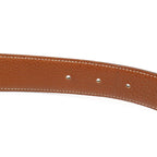 Hermes Evelyne Reversible Belt Logo Perforated Leather Black Silver 90 — view 7