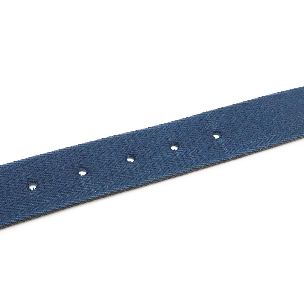 Hermes H Buckle Reversible Belt Stripe Canvas Leather Navy Light Gray Blue — view 6