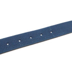 Hermes H Buckle Reversible Belt Stripe Canvas Leather Navy Light Gray Blue — view 6