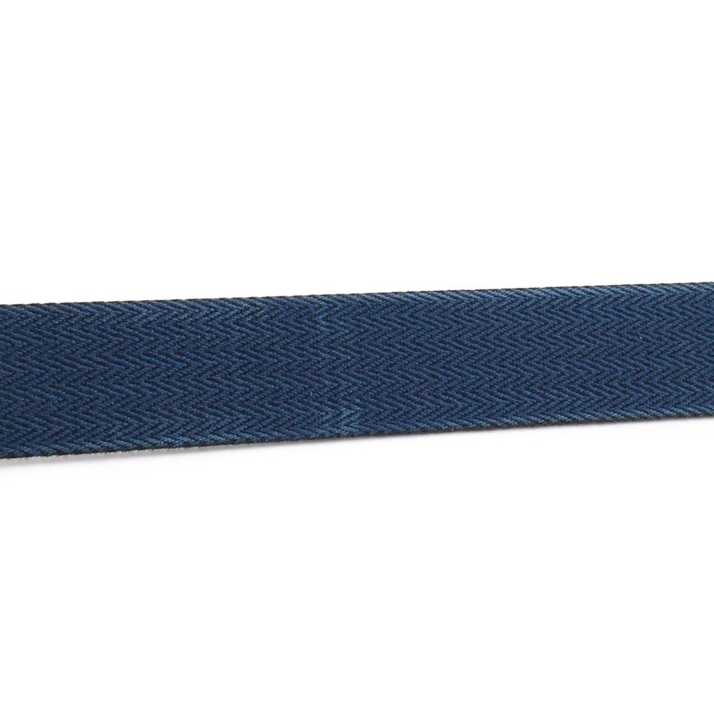 Hermes H Buckle Reversible Belt Stripe Canvas Leather Navy Light Gray Blue — view 5