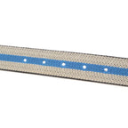 Hermes H Buckle Reversible Belt Stripe Canvas Leather Navy Light Gray Blue — view 7