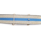 Hermes H Buckle Reversible Belt Stripe Canvas Leather Navy Light Gray Blue — view 4