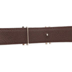 Hermes H Carre H Belt Double H Reversible Box Calf Togo Black Havana Silver — view 4