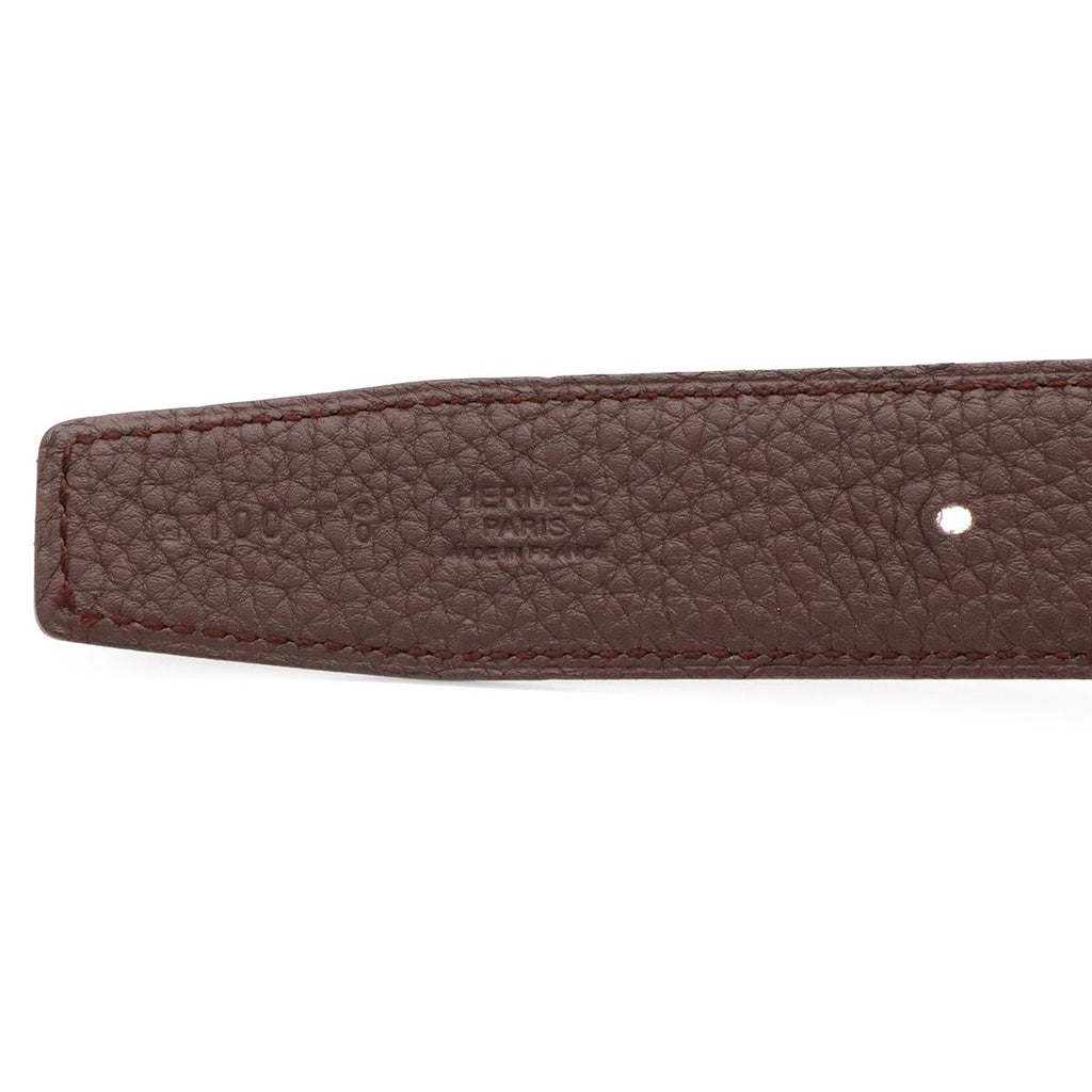 Hermes H Carre H Belt Double H Reversible Box Calf Togo Black Havana Silver — view 8