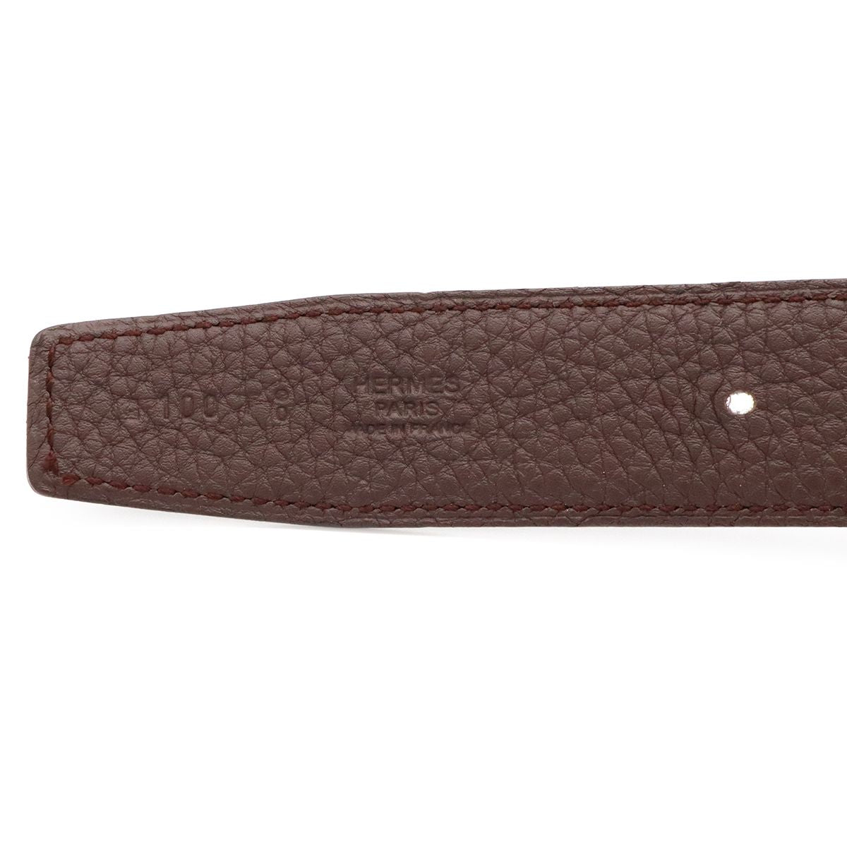 Hermes H Carre H Belt Double H Reversible Box Calf Togo Black Havana Silver — view 8