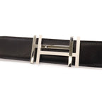 Hermes H Carre H Belt Double H Reversible Box Calf Togo Black Havana Silver — view 3