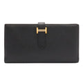 Hermes Bearn Soufflet Wallet Bifold Veau Epsom Black Gold