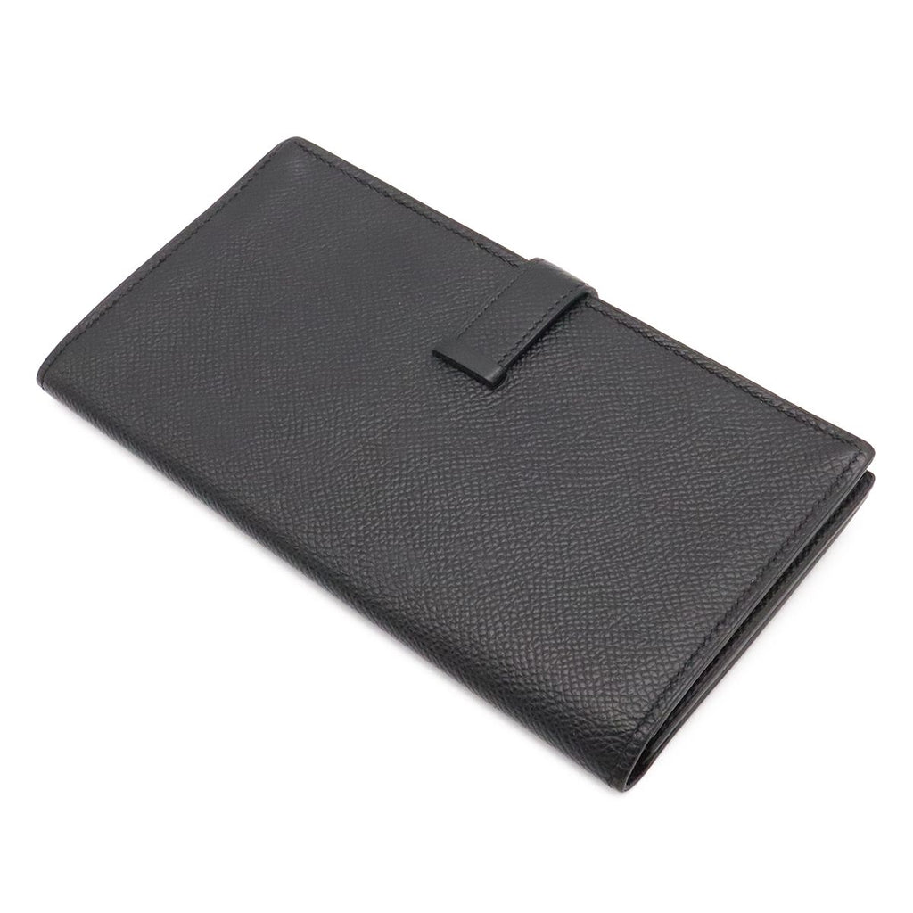 Hermes Bearn Soufflet Wallet Bifold Veau Epsom Black Gold — view 2