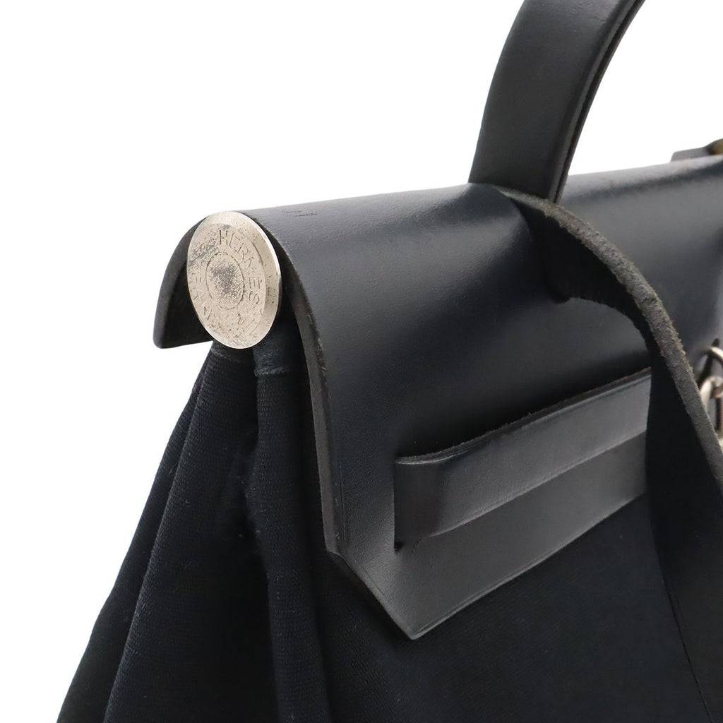 Hermes Herbag PM 2-Way Shoulder Bag Toile Officier H Black Natural — view 5