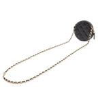 Chanel Camellia Quilted Chain Pochette Mini Shoulder Bag Lambskin Leather Black — view 2