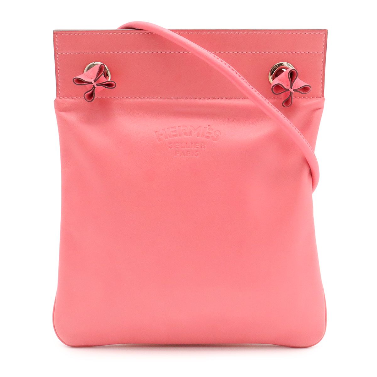 Hermes Sac Aline Mini Shoulder Bag Pochette Crossbody Veau Swift Rose Azalea